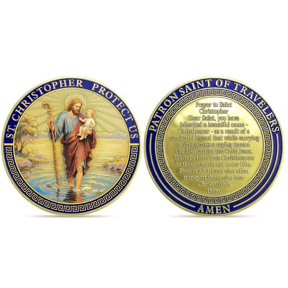Saint Christopher Patron Saint of Travelers Challenge Coin